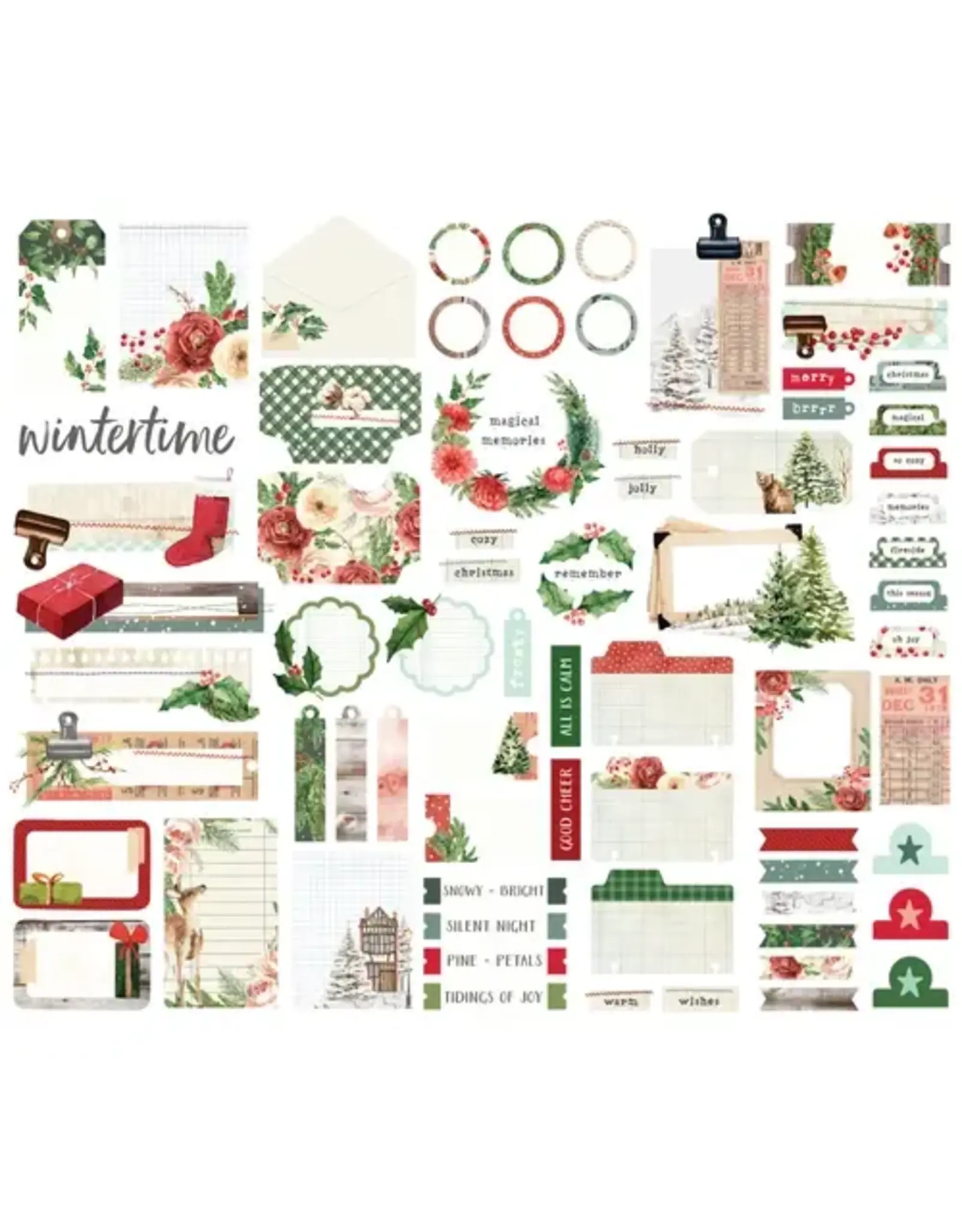 SIMPLE STORIES SIMPLE STORIES SIMPLE VINTAGE EVERGREEN MEMORIES JOURNAL BITS & PIECES 70/PK