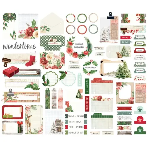 SIMPLE STORIES SIMPLE STORIES SIMPLE VINTAGE EVERGREEN MEMORIES JOURNAL BITS & PIECES 70/PK