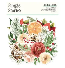 SIMPLE STORIES SIMPLE STORIES SIMPLE VINTAGE EVERGREEN MEMORIES FLORAL BITS & PIECES 42/PK
