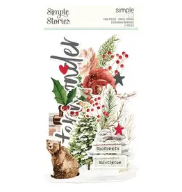 SIMPLE STORIES SIMPLE STORIES SIMPLE PAGES SIMPLE VINTAGE EVERGREEN MEMORIES PAGE PIECES 14/PK