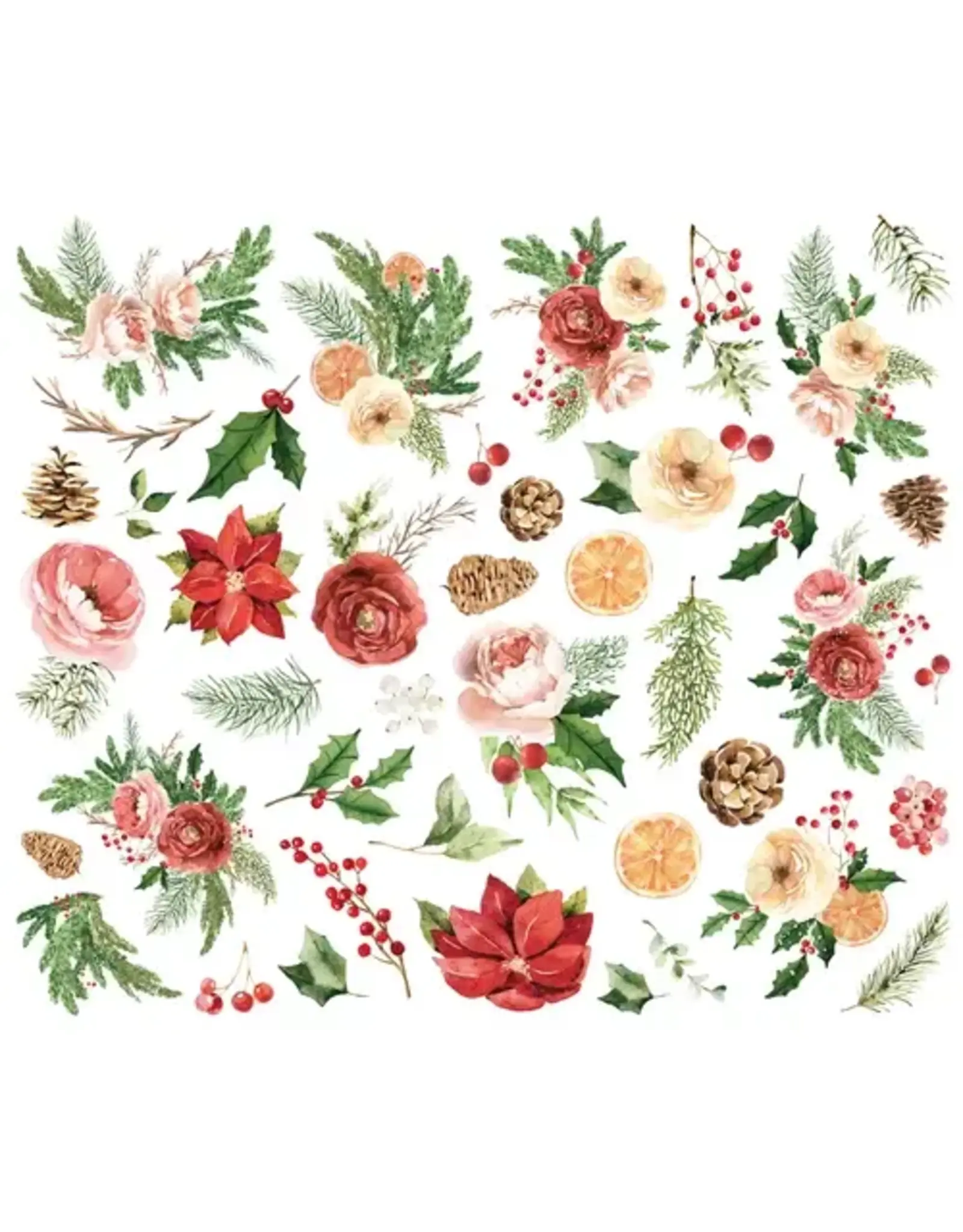 SIMPLE STORIES SIMPLE STORIES SIMPLE VINTAGE EVERGREEN MEMORIES FLORAL BITS & PIECES 42/PK