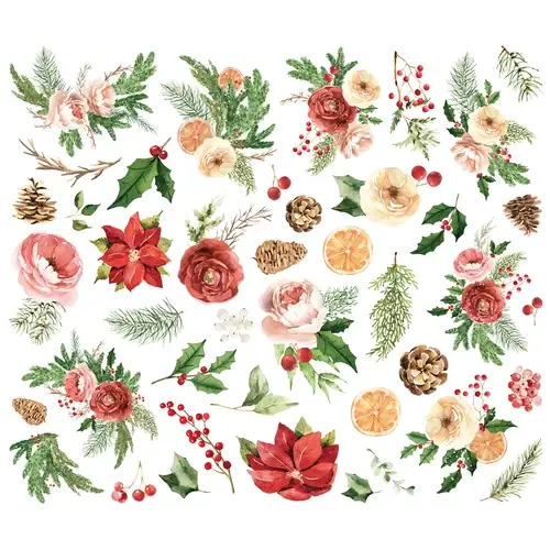 SIMPLE STORIES SIMPLE STORIES SIMPLE VINTAGE EVERGREEN MEMORIES FLORAL BITS & PIECES 42/PK