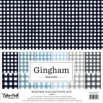 ECHO PARK PAPER ECHO PARK WATERCOLOR GINGHAM WINTER 12x12 COLLECTION KIT