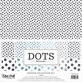 ECHO PARK PAPER ECHO PARK WATERCOLOR POLKA DOTS WINTER 12x12 COLLECTION KIT