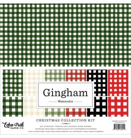 ECHO PARK PAPER ECHO PARK WATERCOLOR GINGHAM CHRISTMAS 12x12 COLLECTION KIT