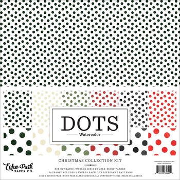 ECHO PARK PAPER ECHO PARK WATERCOLOR POLKA DOTS CHRISTMAS 12x12 COLLECTION KIT