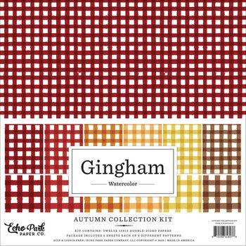 ECHO PARK PAPER ECHO PARK WATERCOLOR GINGHAM AUTUMN 12x12 COLLECTION KIT