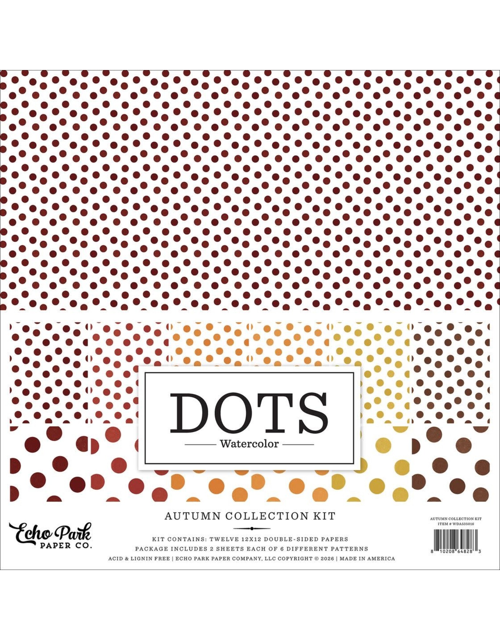 ECHO PARK PAPER ECHO PARK WATERCOLOR POLKA DOTS AUTUMN 12x12 COLLECTION KIT