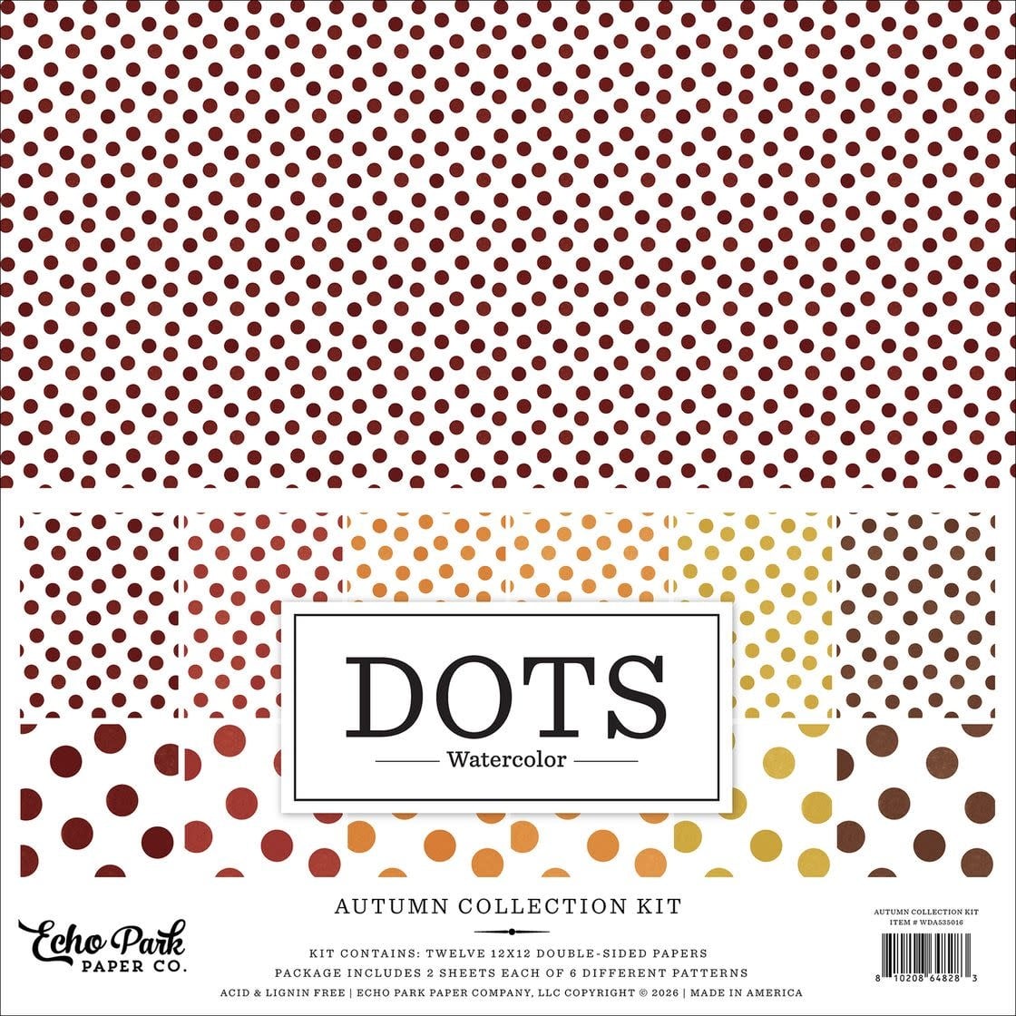 ECHO PARK PAPER ECHO PARK WATERCOLOR POLKA DOTS AUTUMN 12x12 COLLECTION KIT