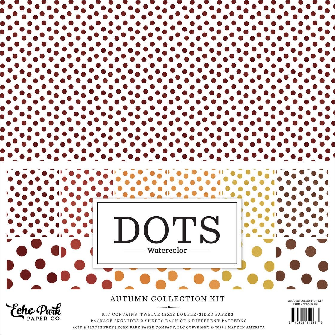 ECHO PARK PAPER ECHO PARK WATERCOLOR POLKA DOTS AUTUMN 12x12 COLLECTION KIT