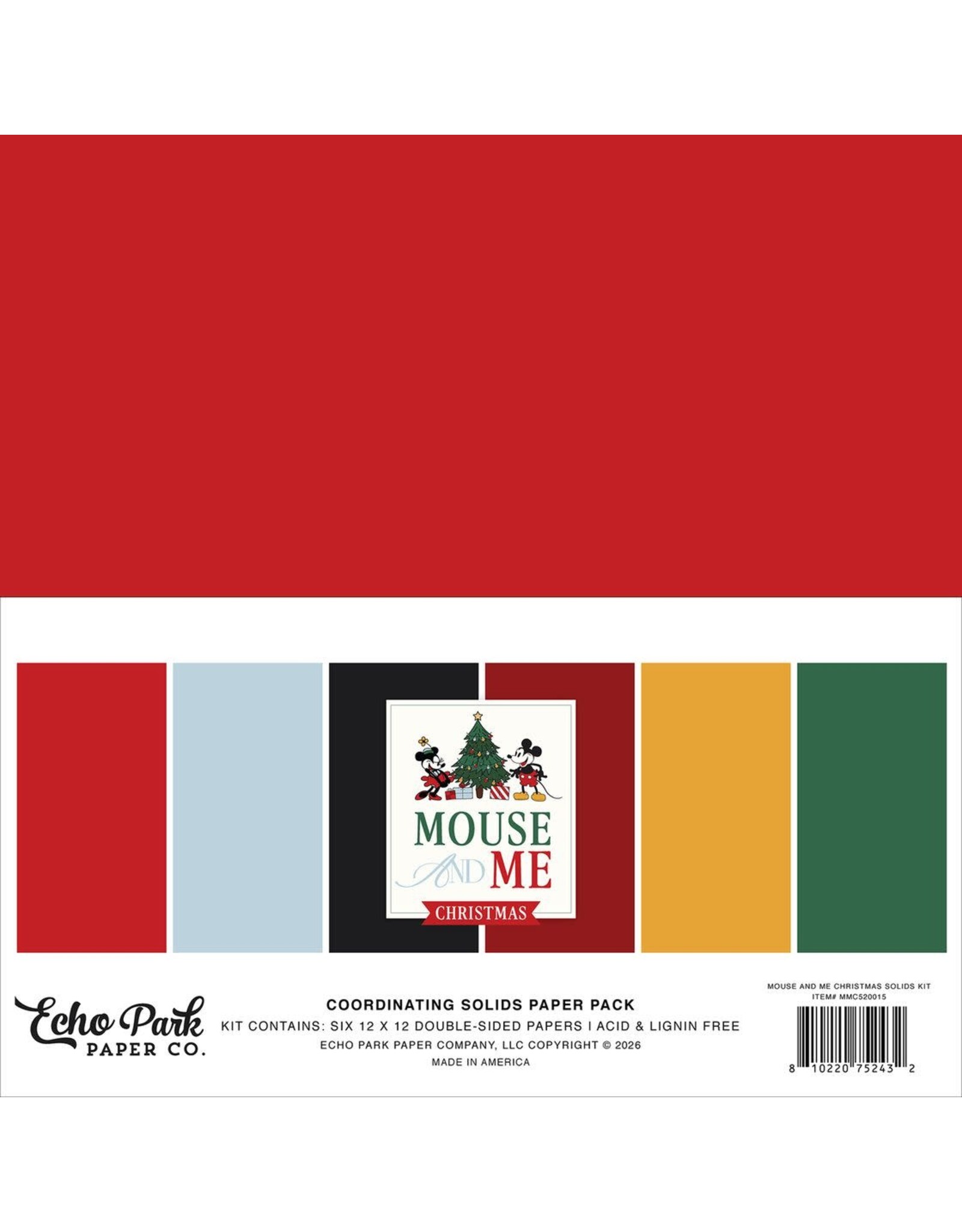 ECHO PARK PAPER ECHO PARK MOUSE AND ME CHRISTMAS 12x12 SOLIDS KIT