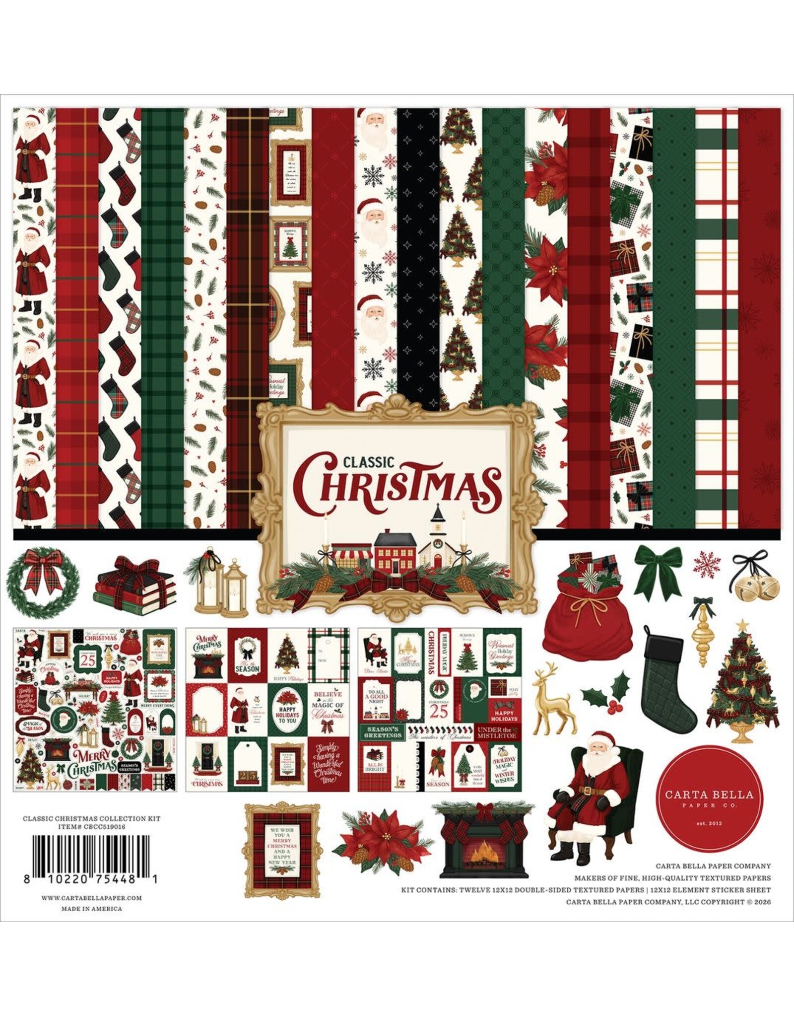 CARTA BELLA CARTA BELLA CLASSIC CHRISTMAS 12x12 COLLECTION KIT