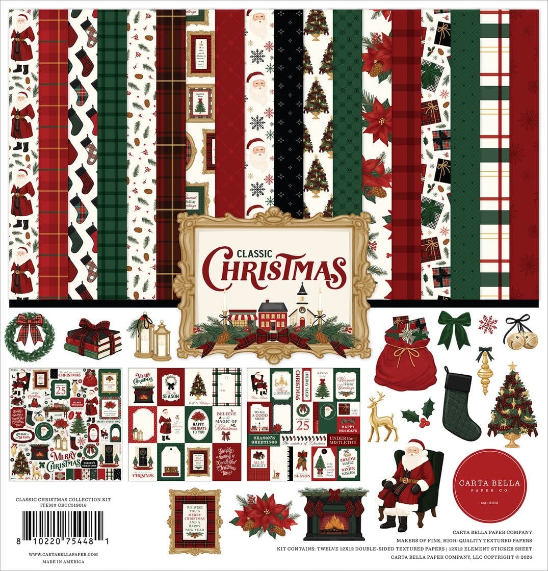 CARTA BELLA CARTA BELLA CLASSIC CHRISTMAS 12x12 COLLECTION KIT