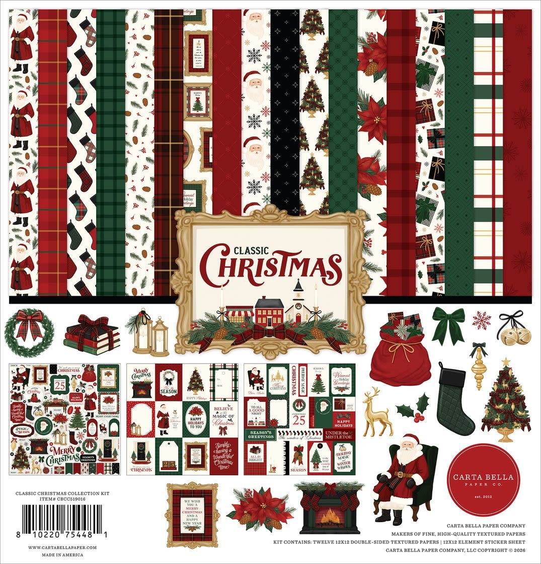 CARTA BELLA CARTA BELLA CLASSIC CHRISTMAS 12x12 COLLECTION KIT