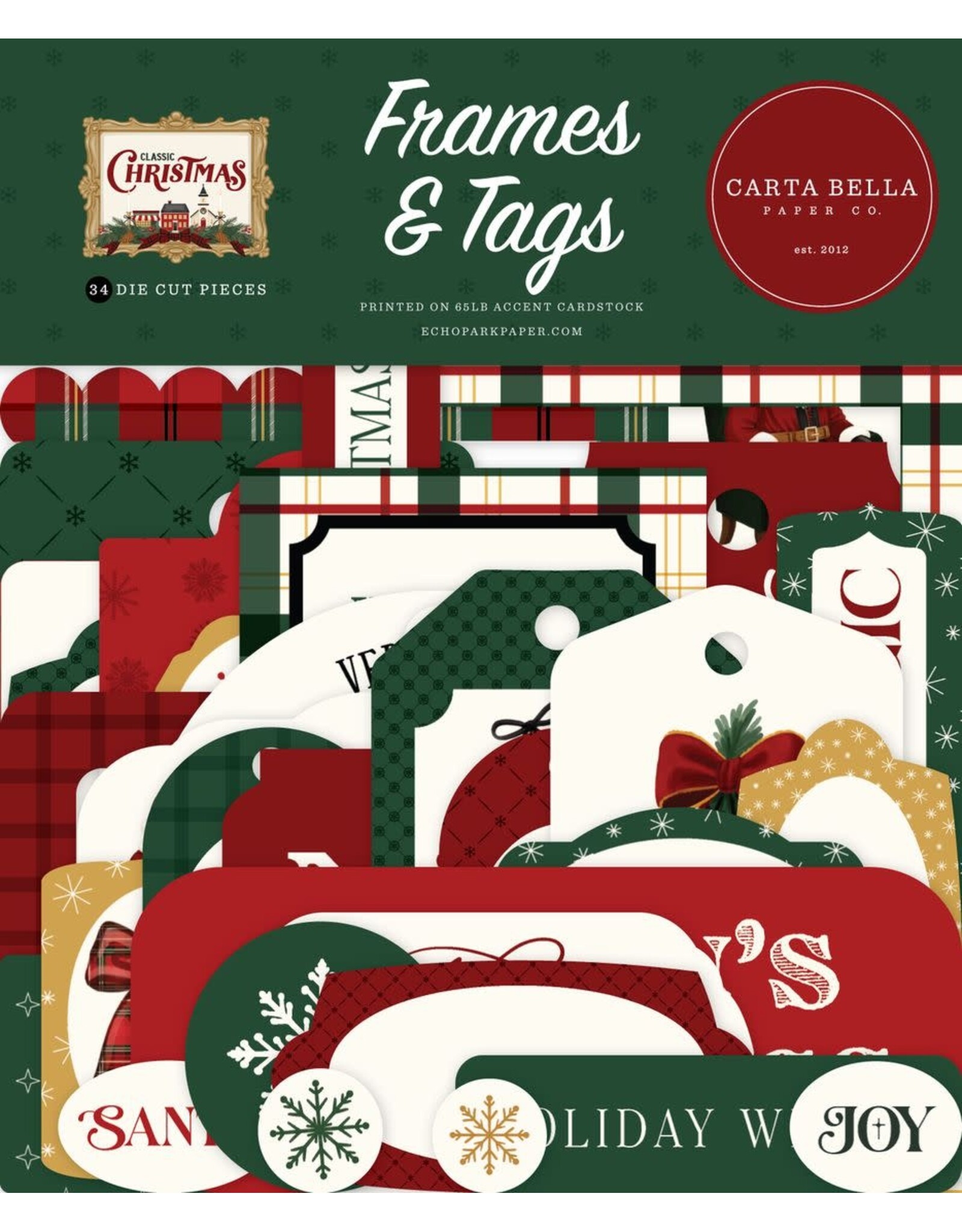 CARTA BELLA CARTA BELLA CLASSIC CHRISTMAS FRAMES & TAGS EPHEMERA DIE CUTS
