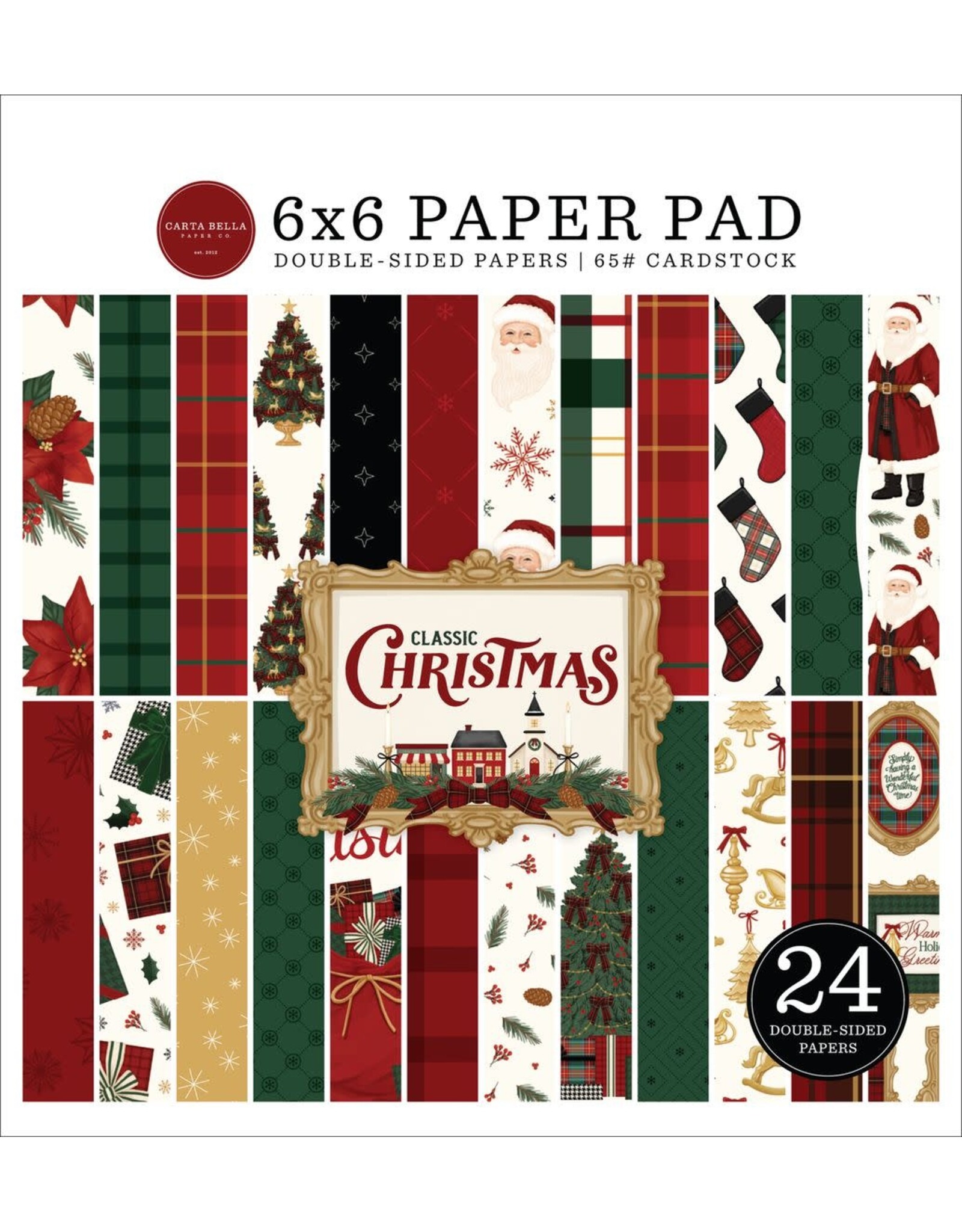 CARTA BELLA CARTA BELLA CLASSIC CHRISTMAS 6x6 PAPER PAD 24 SHEETS