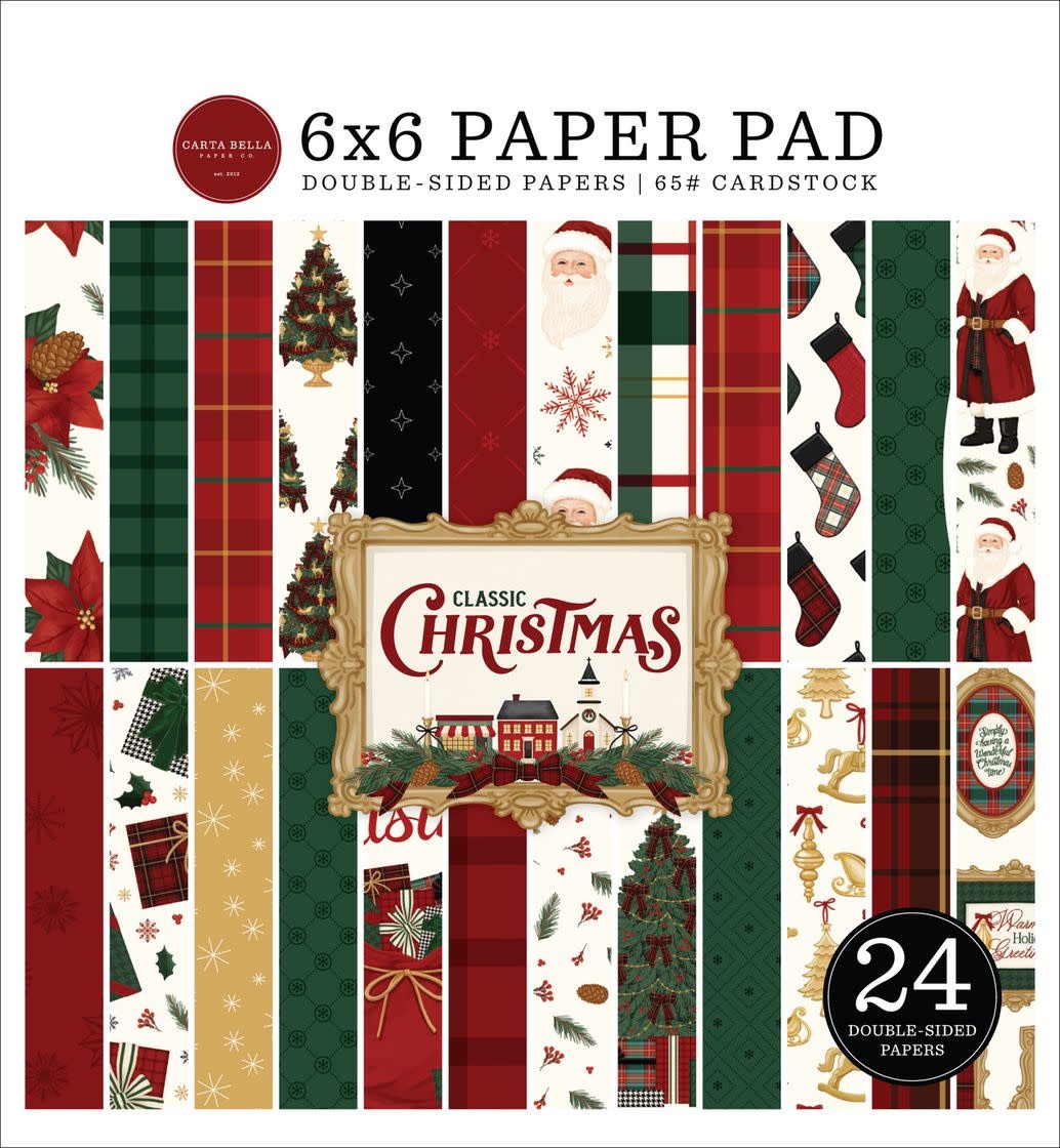 CARTA BELLA CARTA BELLA CLASSIC CHRISTMAS 6x6 PAPER PAD 24 SHEETS
