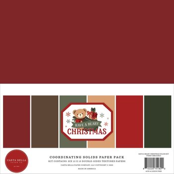 CARTA BELLA CARTA BELLA HAVE A BEARY CHRISTMAS 12x12 SOLIDS COLLECTION KIT