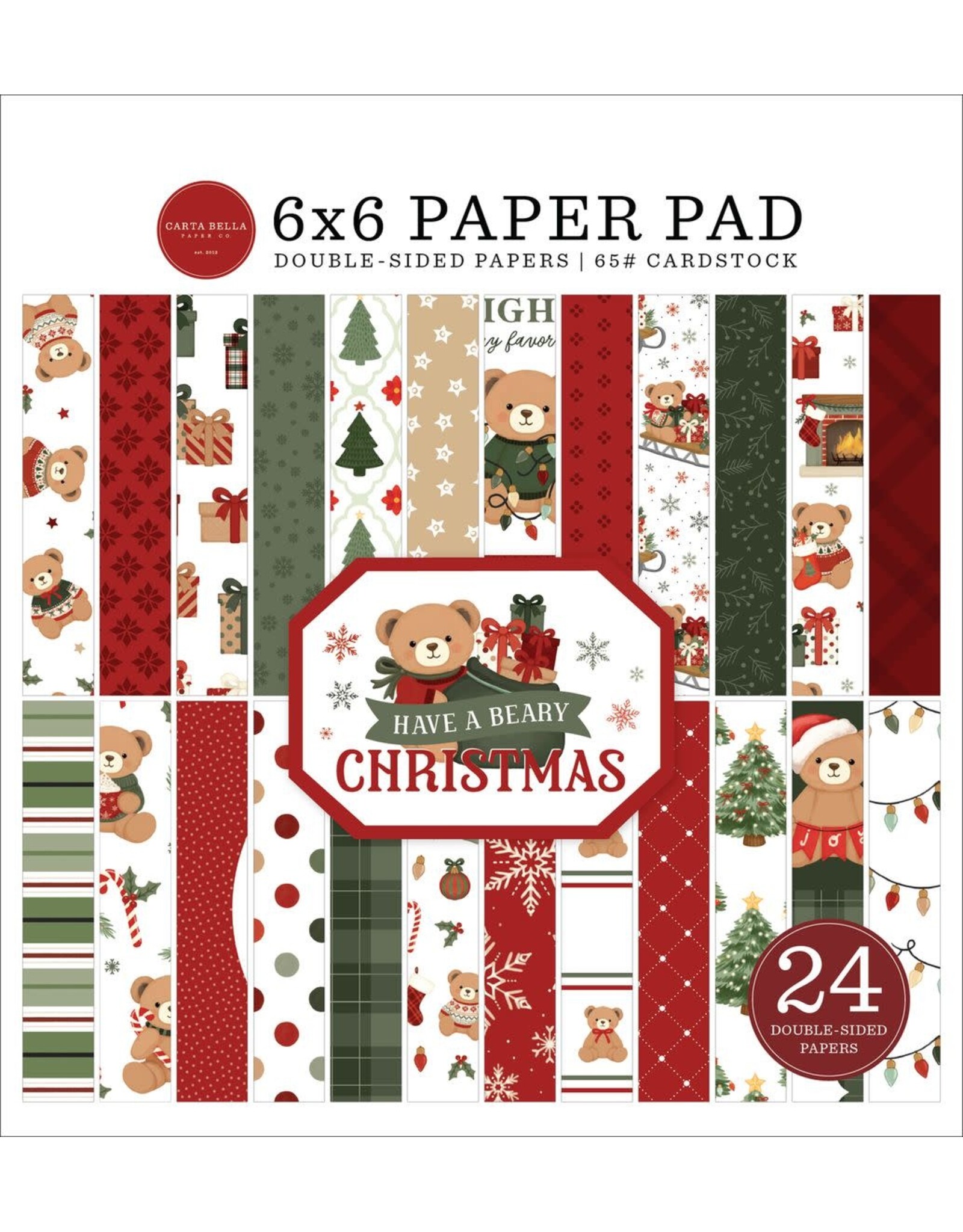 CARTA BELLA CARTA BELLA HAVE A BEARY CHRISTMAS 6x6 PAPER PAD 24 SHEETS