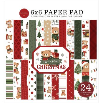 CARTA BELLA CARTA BELLA HAVE A BEARY CHRISTMAS 6x6 PAPER PAD 24 SHEETS