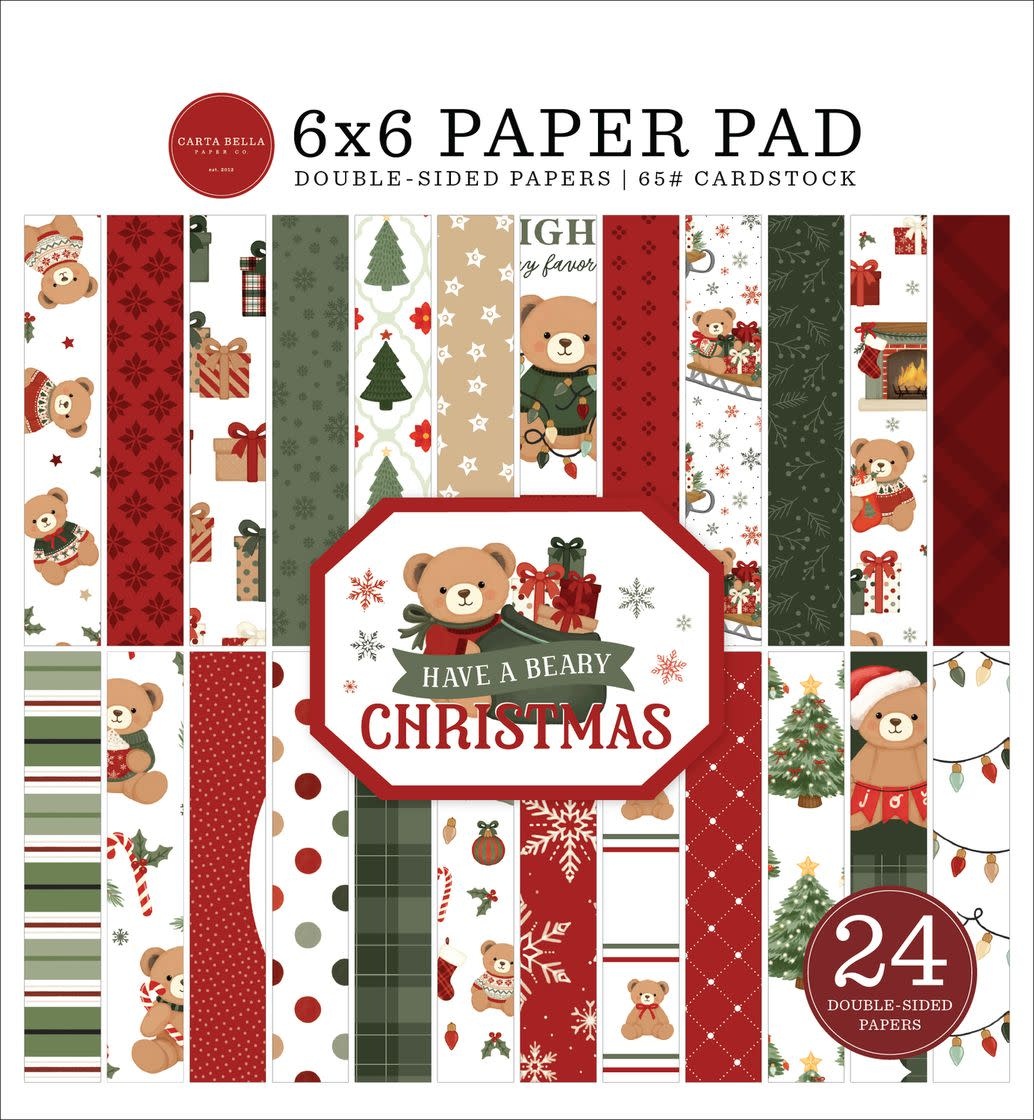 CARTA BELLA CARTA BELLA HAVE A BEARY CHRISTMAS 6x6 PAPER PAD 24 SHEETS