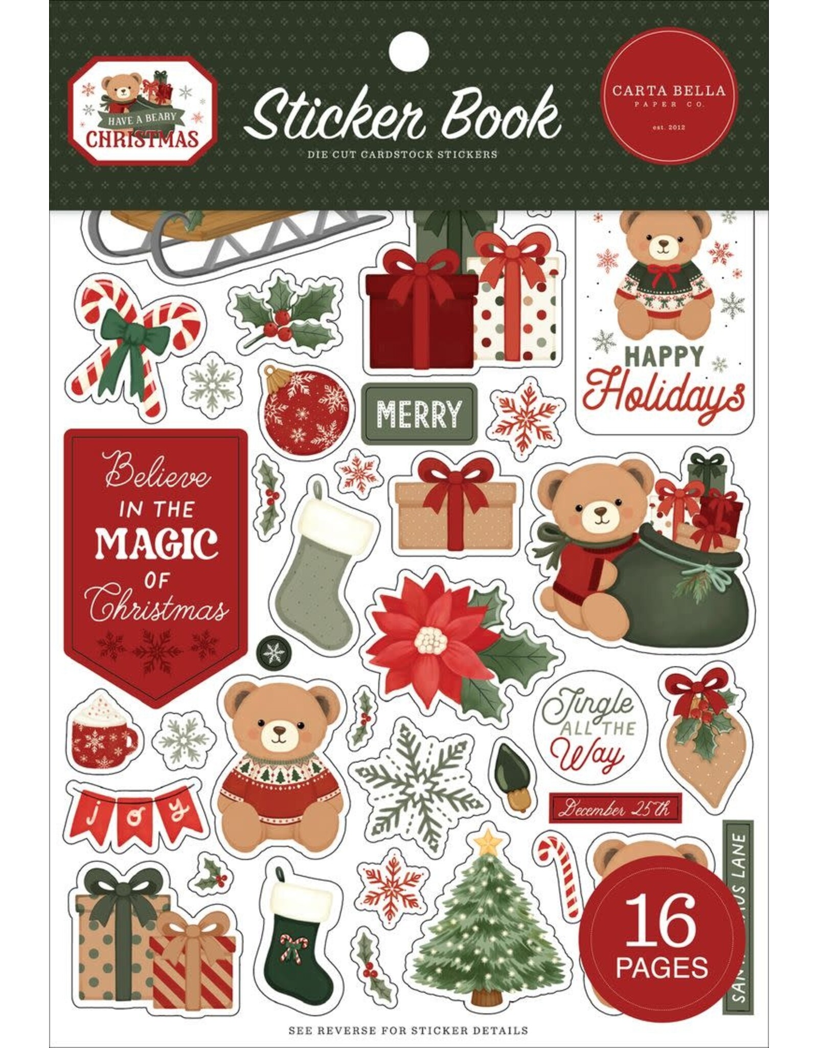 CARTA BELLA CARTA BELLA HAVE A BEARY CHRISTMAS STICKER BOOK
