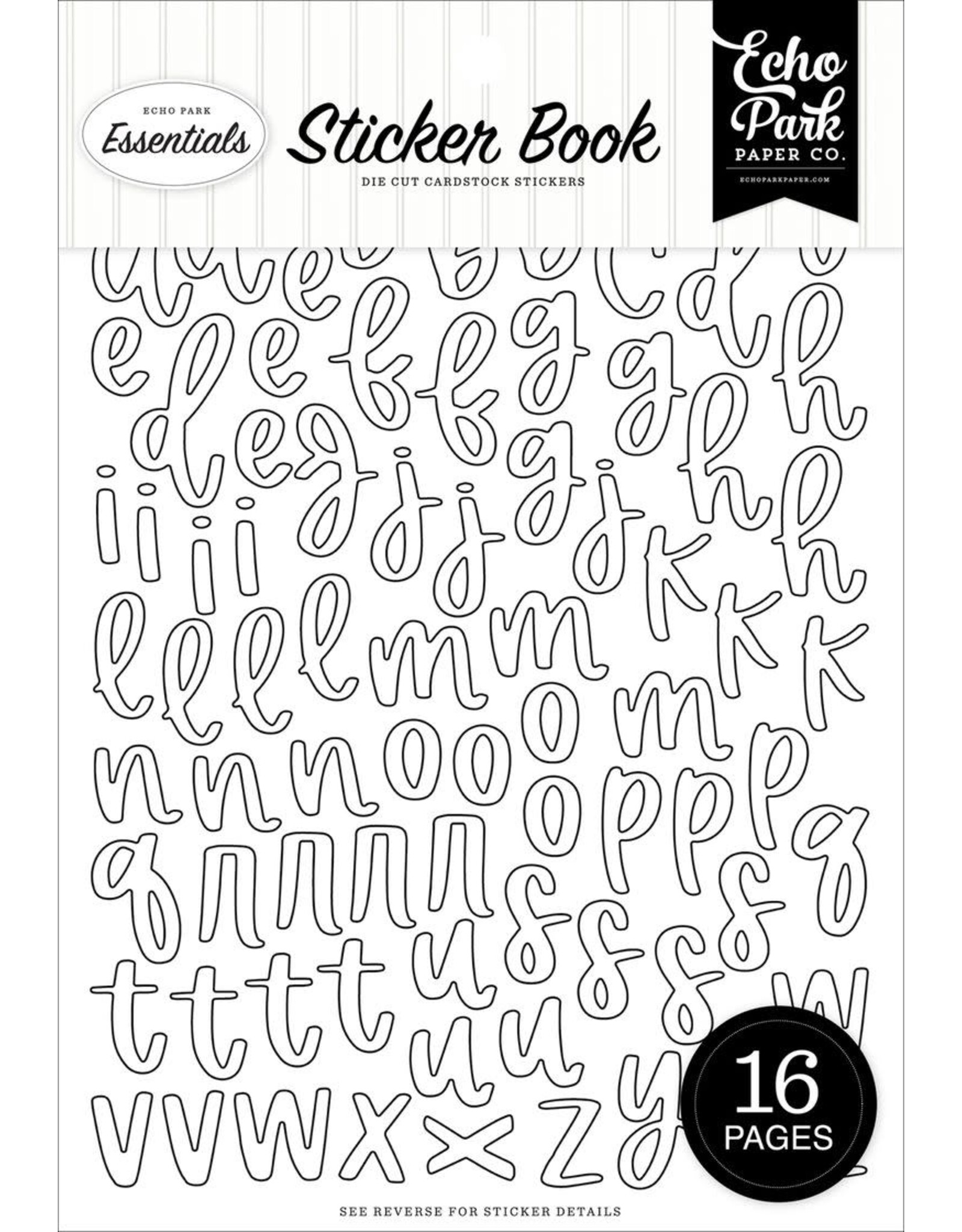 ECHO PARK PAPER ECHO PARK BLACK AND WHITE ALPHA STICKER BOOK