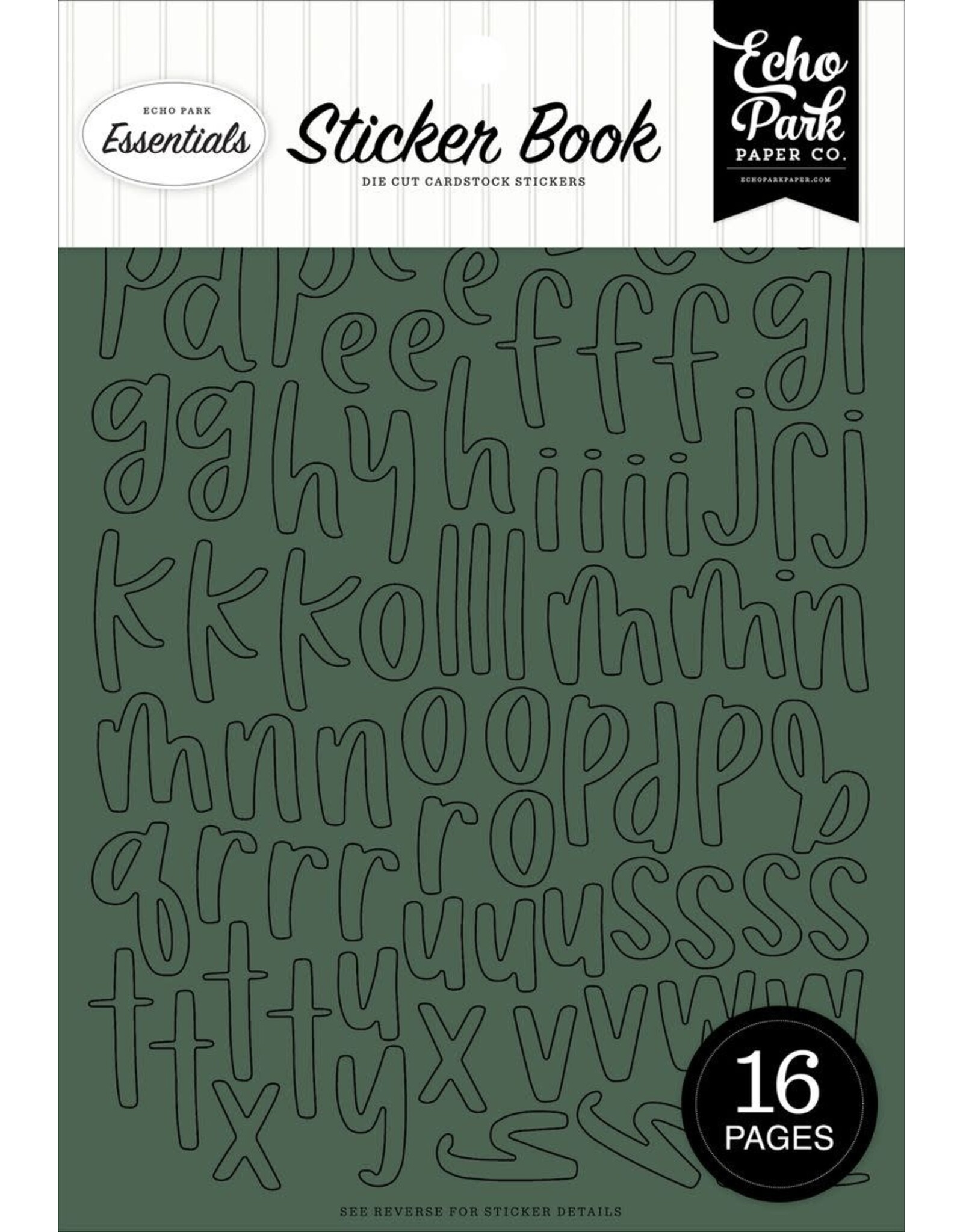 ECHO PARK PAPER ECHO PARK GREEN ALPHA STICKER BOOK