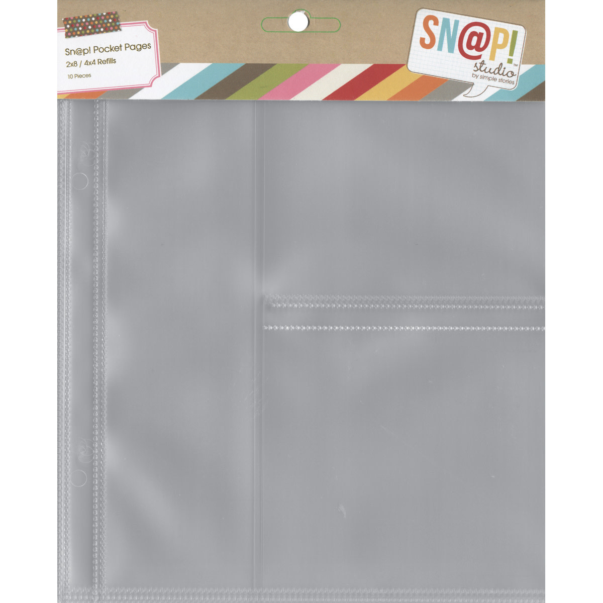 SIMPLE STORIES SIMPLE STORIES SN@P! POCKET PAGES REFILLS 2X8/4X4 POCKETS 10PK