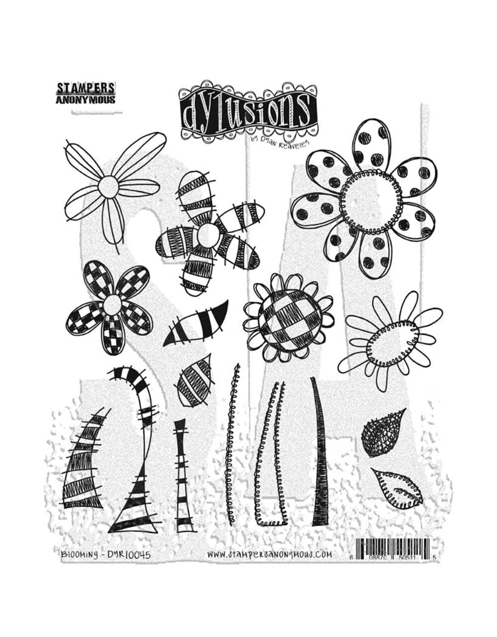 RANGER DYAN REAVELEY DYLUSIONS BLOOMING CLING STAMP SET