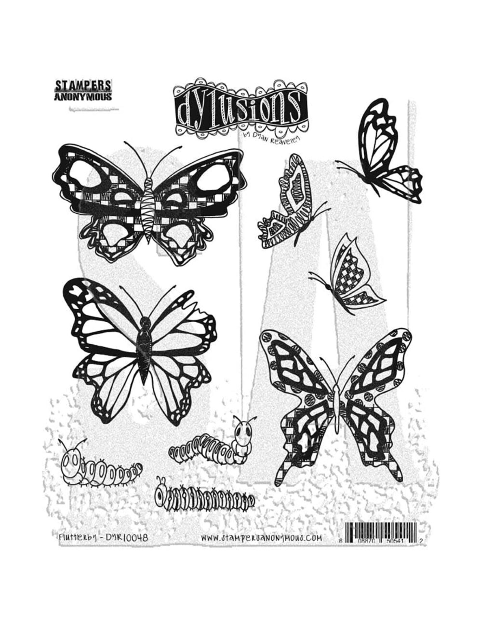 RANGER DYAN REAVELEY DYLUSIONS FLUTTERBY CLING STAMP SET