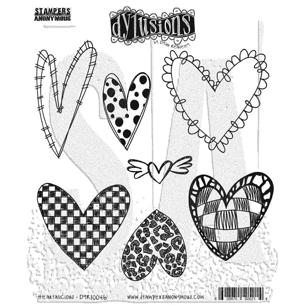RANGER DYAN REAVELEY DYLUSIONS HEARTALICIOUS CLING STAMP SET
