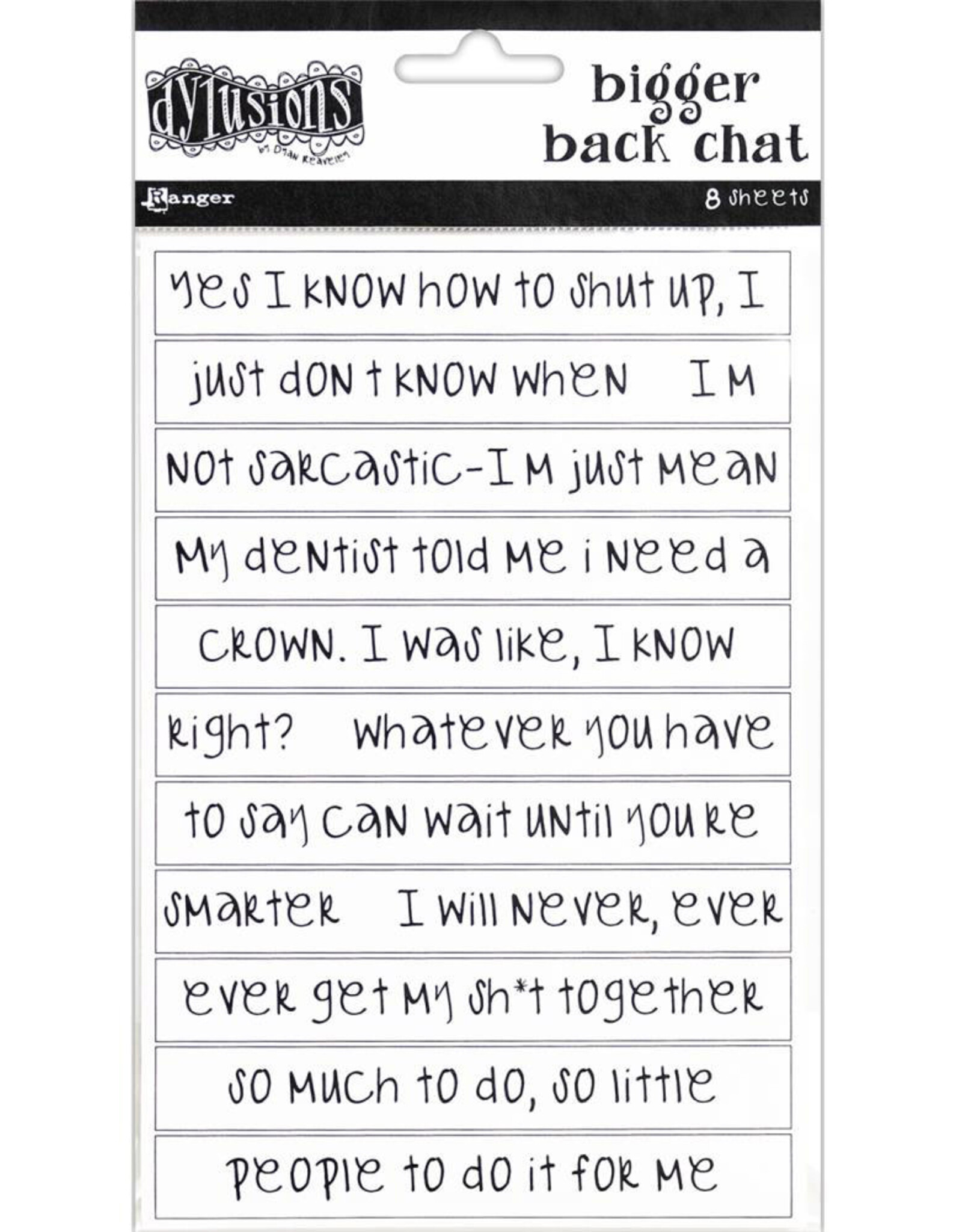 RANGER DYLUSIONS STICKERS BACK CHAT WHITE BIGGER