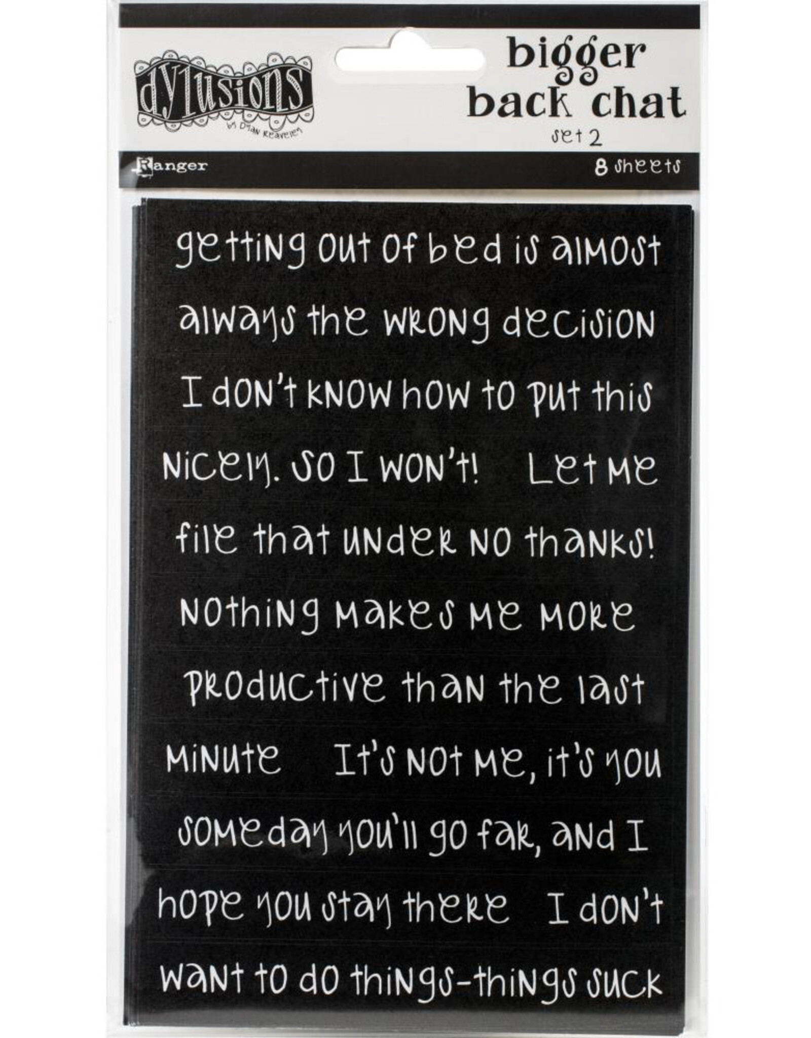 RANGER DYLUSIONS BIGGER BACK CHAT STICKERS BLACK SET #2