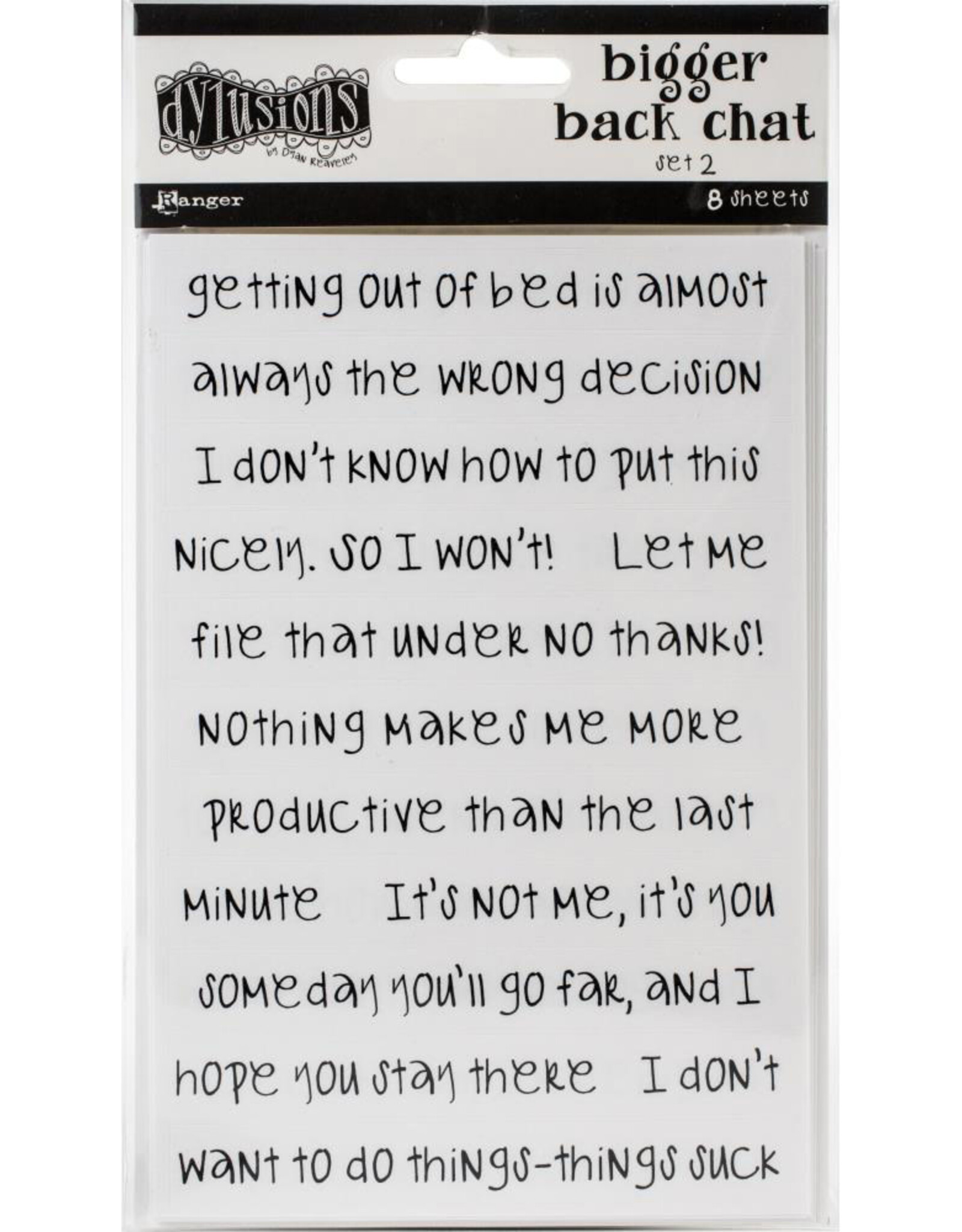 RANGER DYLUSIONS BIGGER BACK CHAT STICKERS WHITE SET #2