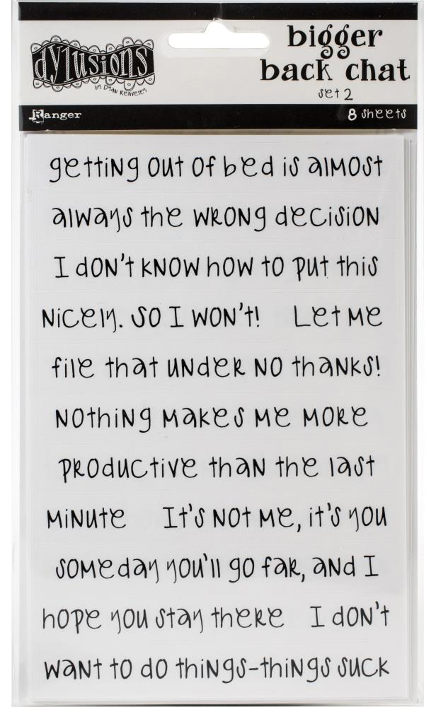 RANGER DYLUSIONS BIGGER BACK CHAT STICKERS WHITE SET #2