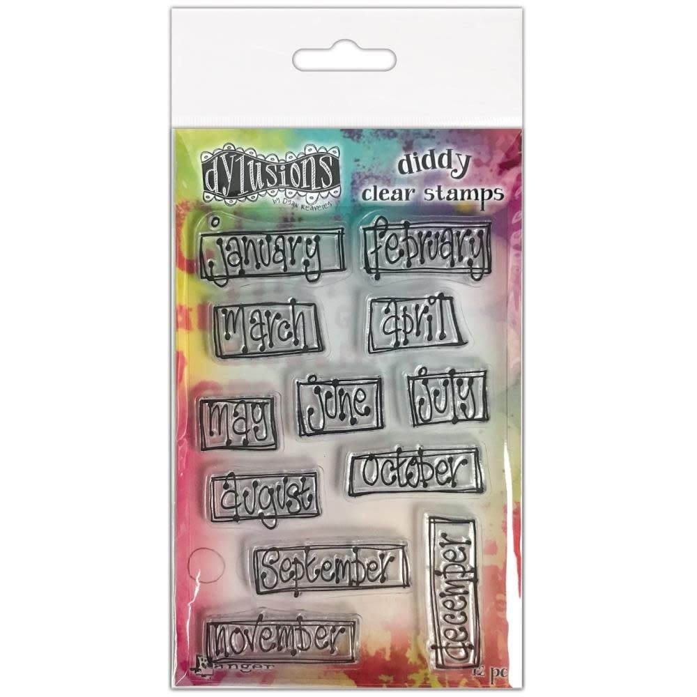 RANGER DYLUSIONS BOXED MONTHLY DIDDY CLEAR STAMP SET