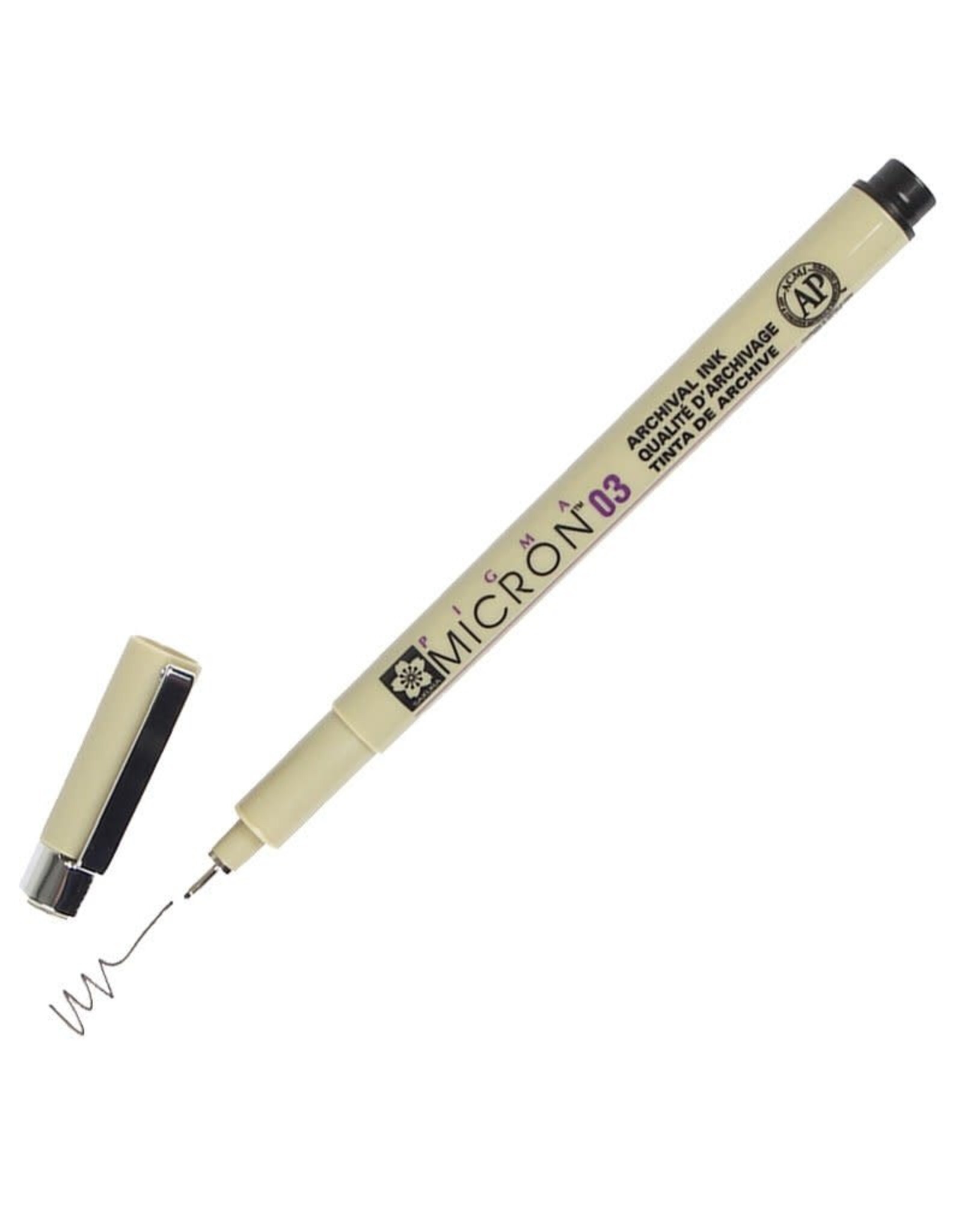SAKURA SAKURA PIGMA MICRON 03 FINE LINE BLACK INK PEN .35mm