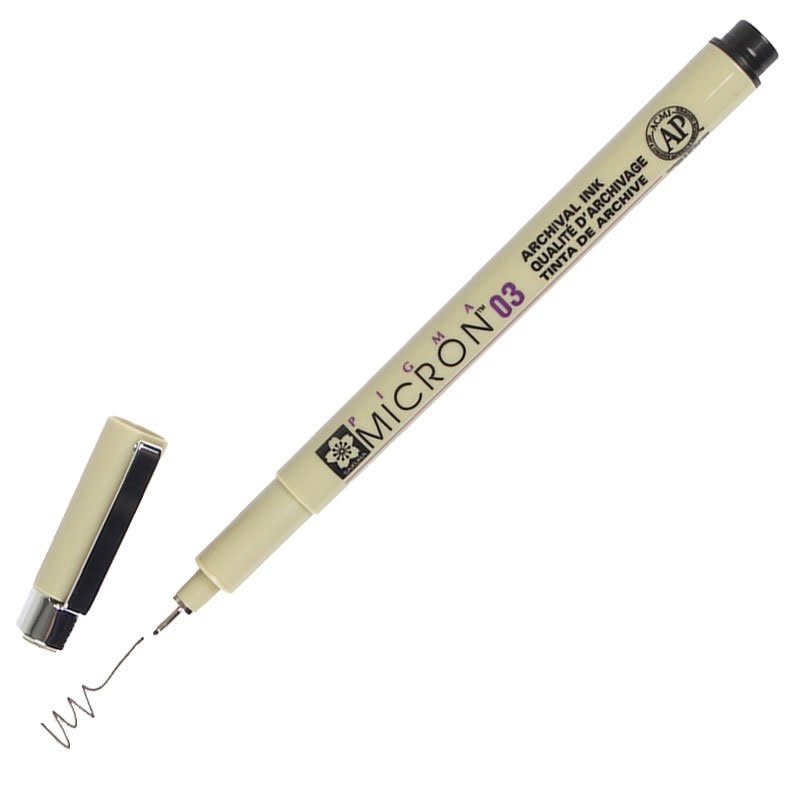 SAKURA SAKURA PIGMA MICRON 03 FINE LINE BLACK INK PEN .35mm