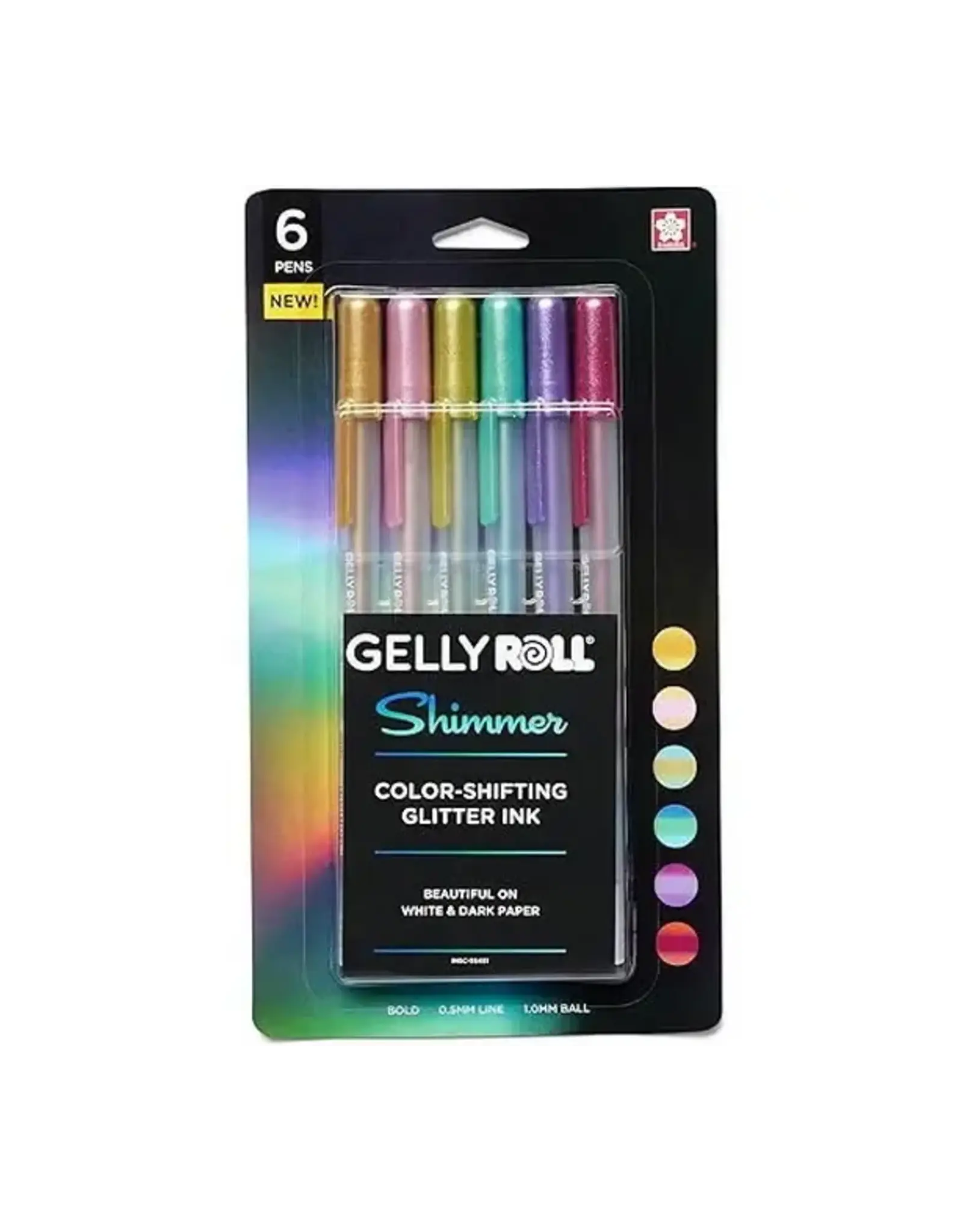 SAKURA GELLY ROLL SHIMMER GEL PEN SET 6/PK