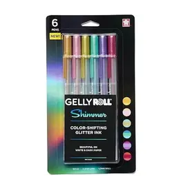 SAKURA GELLY ROLL SHIMMER GEL PEN SET 6/PK