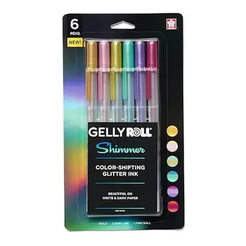 SAKURA GELLY ROLL SHIMMER GEL PEN SET 6/PK
