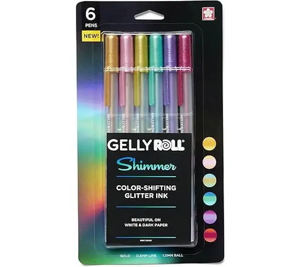 SAKURA GELLY ROLL SHIMMER GEL PEN SET 6/PK