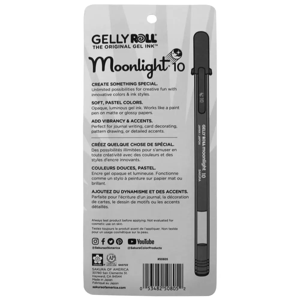 SAKURA SAKURA GELLY ROLL PASTEL MOONLIGHT PEN SET 5/PK