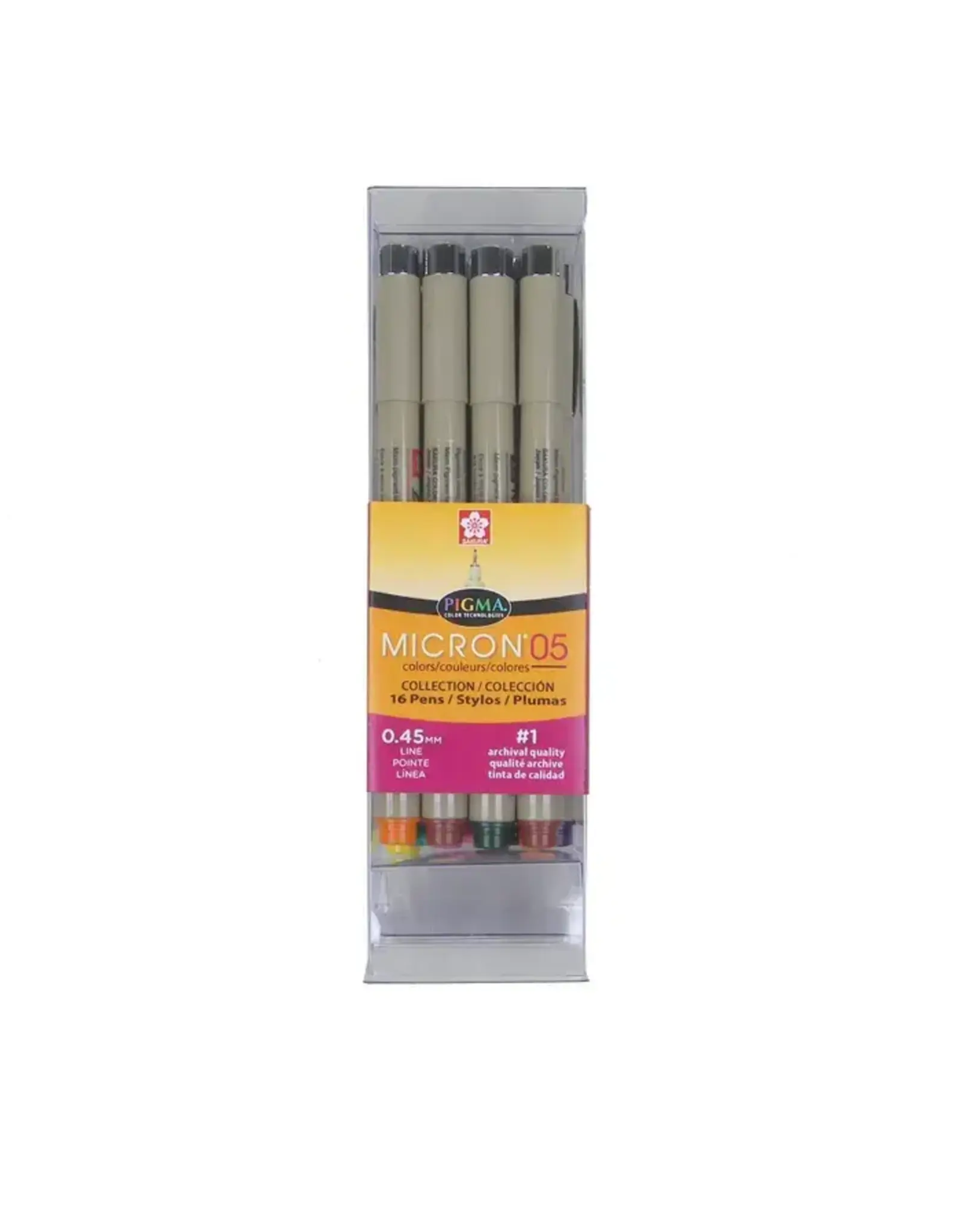 SAKURA SAKURA PIGMA MICRON 05 FINE TIP ASSORTED COLORS 16/PK