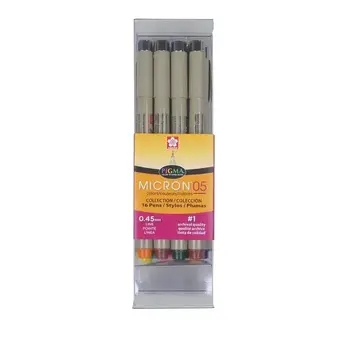 SAKURA SAKURA PIGMA MICRON 05 FINE TIP ASSORTED COLORS 16/PK