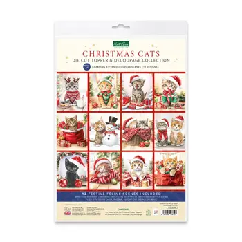 KATY SUE KATY SUE CHRISTMAS CATS DIE CUT TOPPER & DECOUPAGE COLLECTION