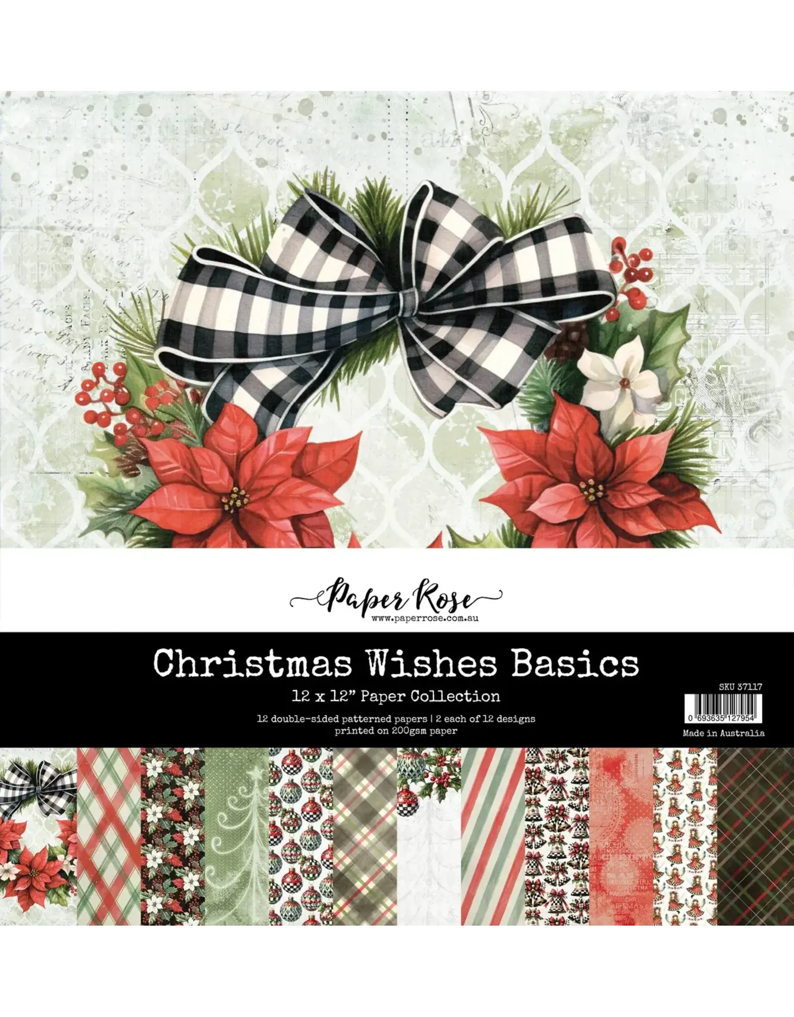 PAPER ROSE PAPER ROSE CHRISTMAS WISHES 12x12 BASICS PAPER COLLECTION