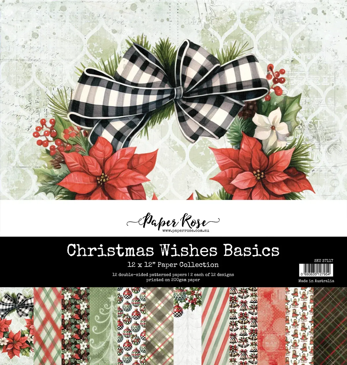 PAPER ROSE PAPER ROSE CHRISTMAS WISHES 12x12 BASICS PAPER COLLECTION