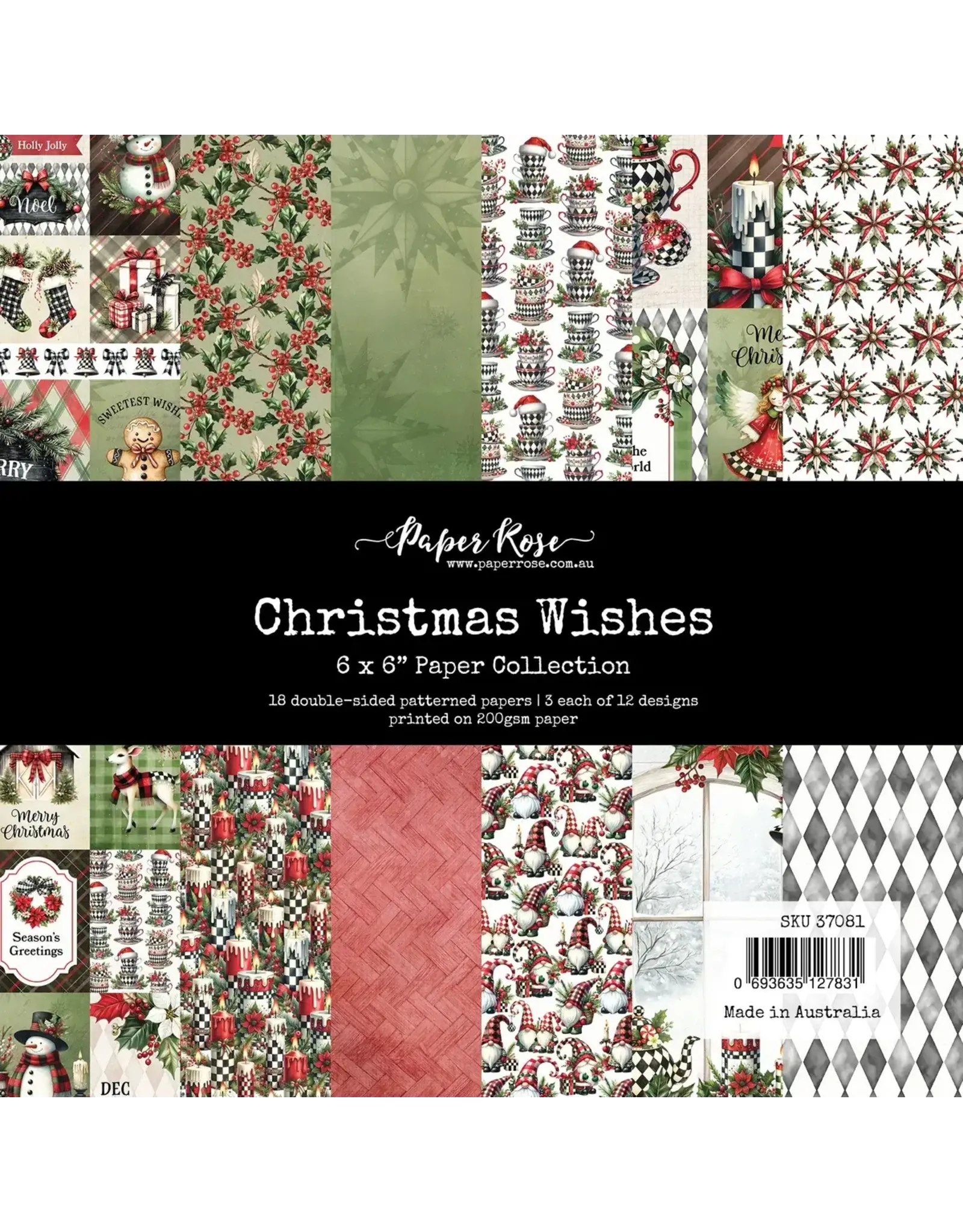 PAPER ROSE PAPER ROSE CHRISTMAS WISHES 6x6 PAPER COLLECTION